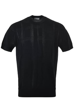 T-shirt in filo di cotone nero PAOLO PECORA | A015F1009000